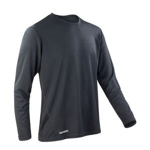 Spiro Mens Performance Long-Sleeved T-Shirt / Black